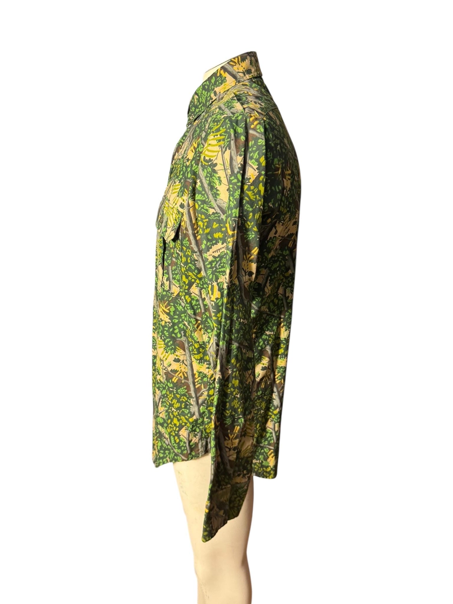 Vintage 80's men's camo shirt M Bushlan
