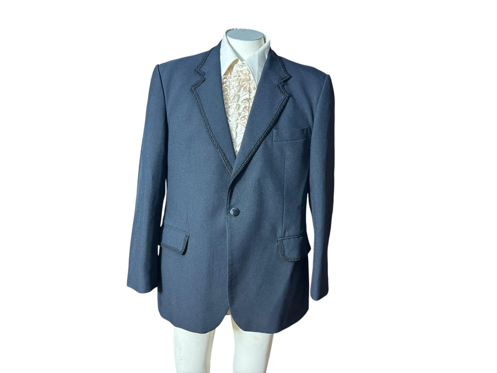 Vintage 70's black tuxedo suit jacket 44 S