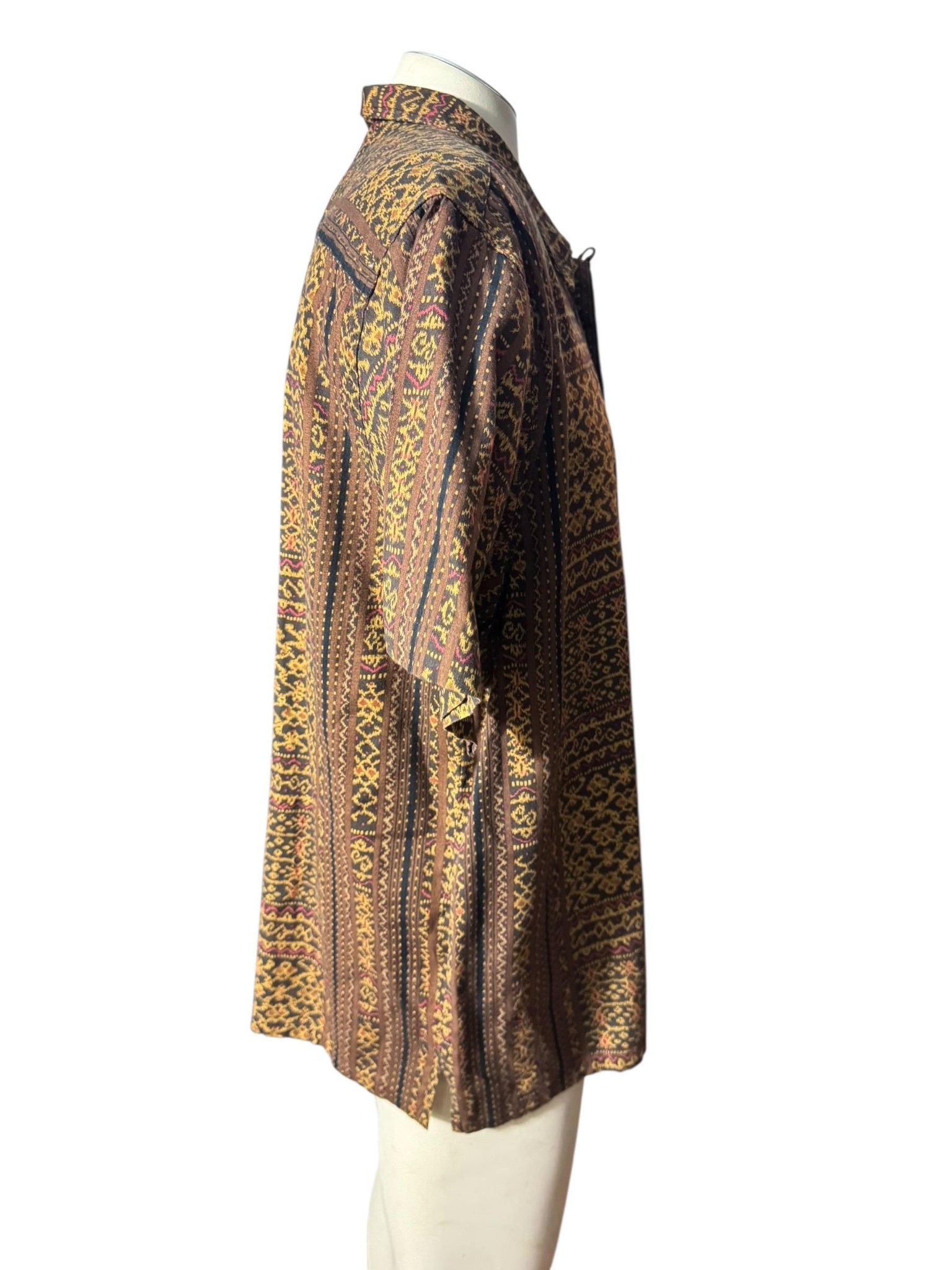 Vintage 80's men's brown cotton shirt L XL