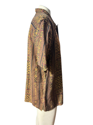 Vintage 80's men's brown cotton shirt L XL
