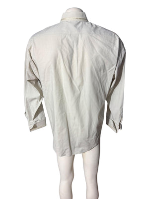 Vintage men’s tan 80’s button up shirt M Albert Celini