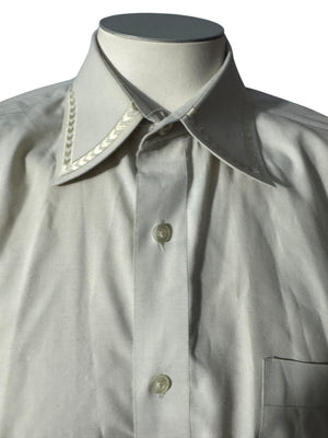Vintage men’s tan 80’s button up shirt M Albert Celini