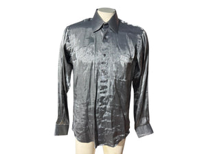 Vintage men’s 80’s Silver button up shirt M Paul Rene