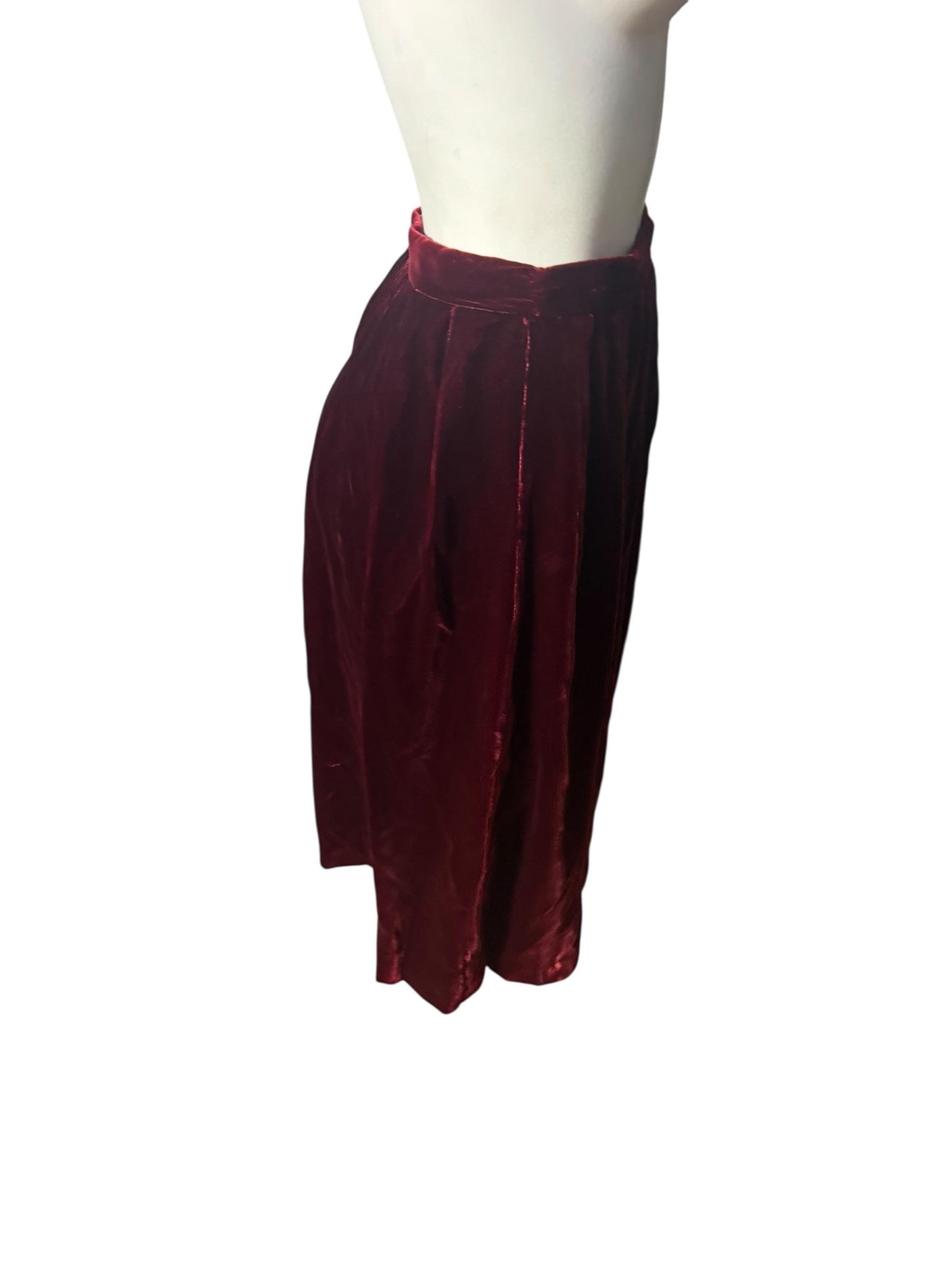 Vintage 70's maroon velvet skirt suit set S Intuitions
