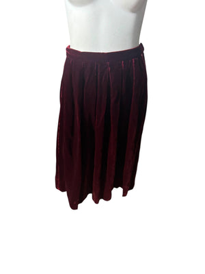 Vintage 70's maroon velvet skirt suit set S Intuitions