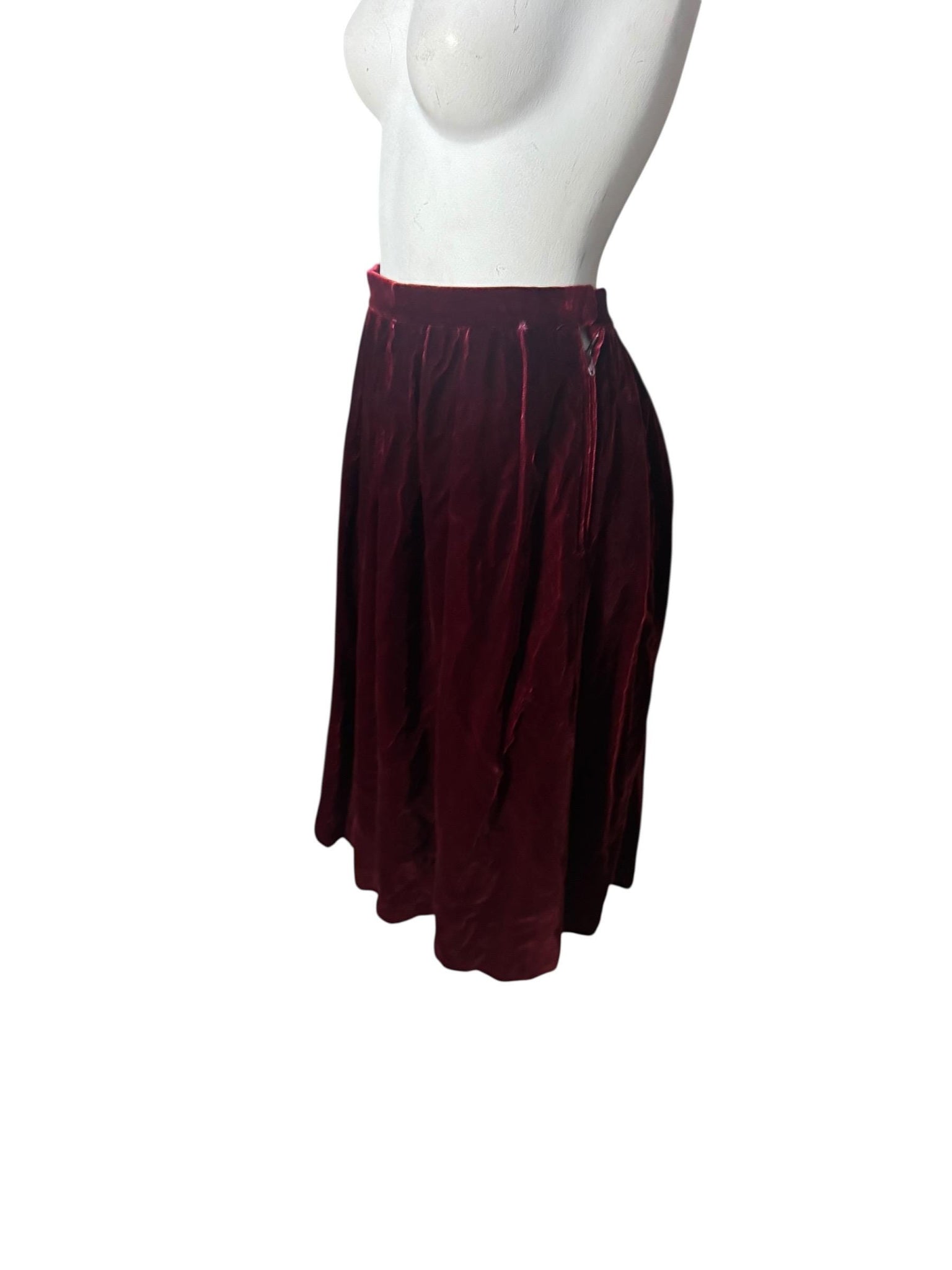 Vintage 70's maroon velvet skirt suit set S Intuitions