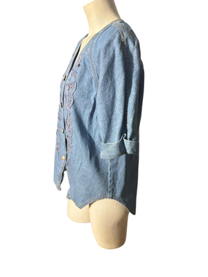 Vintage 80's blue pant suit 8 P Monique Fashions