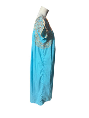 Vintage Mexican embroidered dress M L