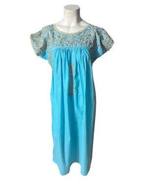 Vintage Mexican embroidered dress M L