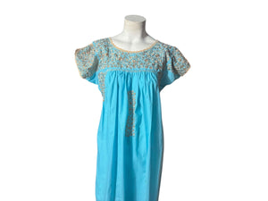 Vintage Mexican embroidered dress M L