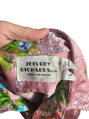 Vintage 70's pink picture shirt M Jeffrey Richards