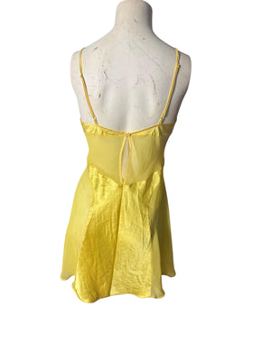 Vintage 80's yellow Victoria's Secret short nightgown S