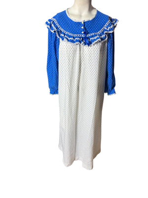 Vintage long flannel nightgown M Kingly