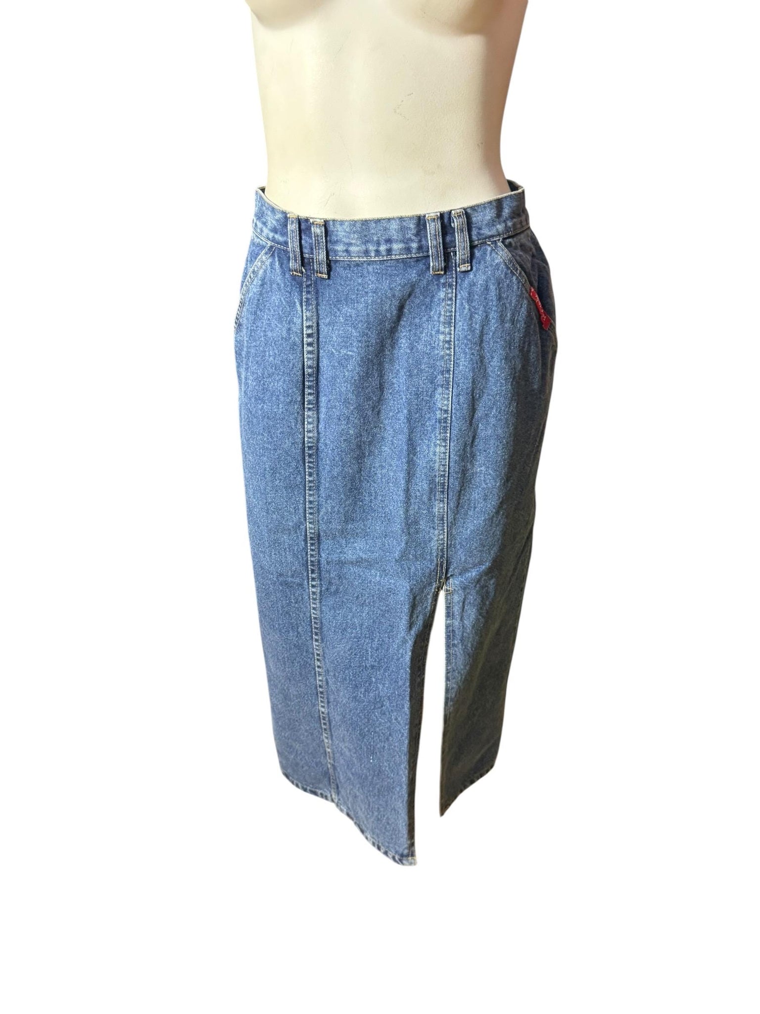 Vintage 80’s high waist stone washed jean skirt 11/12 No Excuses
