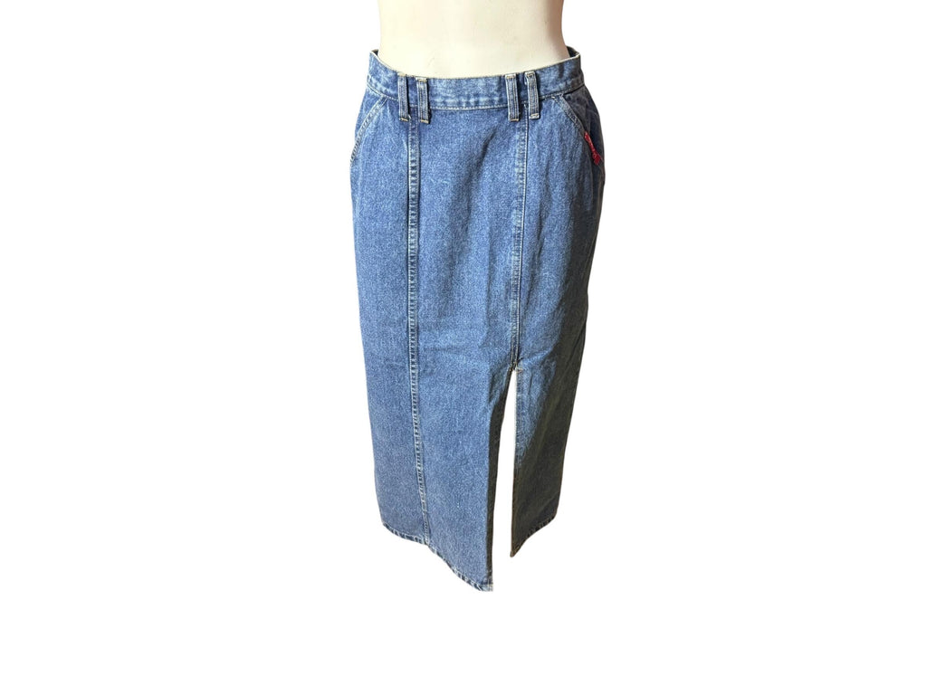Vintage 80’s high waist stone washed jean skirt 11/12 No Excuses