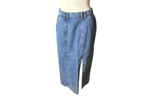 Vintage 80’s high waist stone washed jean skirt 11/12 No Excuses