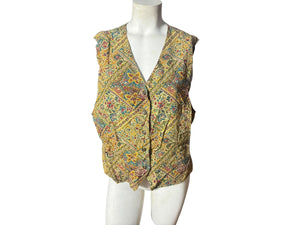 Vintage 80's floral rayon vest L Lizwear