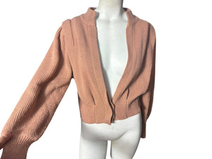 Vintage 80's tan sweater jacket S Side Effects