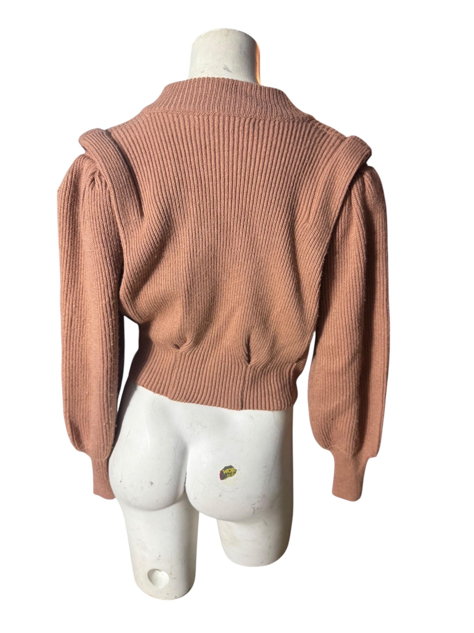 Vintage 80's tan sweater jacket S Side Effects