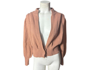 Vintage 80's tan sweater jacket S Side Effects