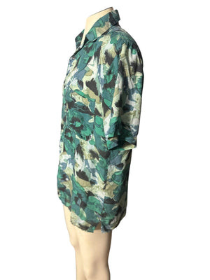 Vintage 80's silk men's shirt S Robert Stock