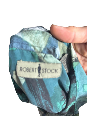 Vintage 80's silk men's shirt S Robert Stock