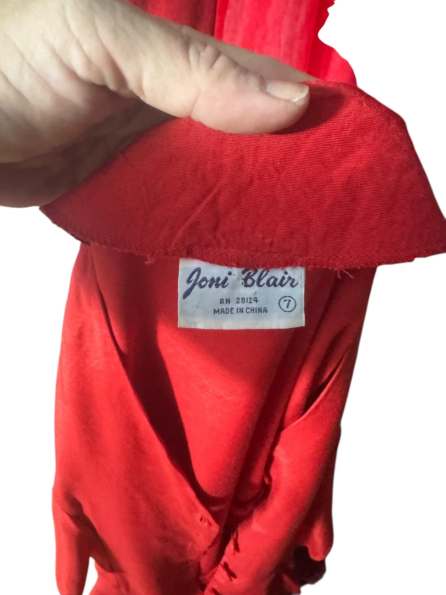 Vintage 80's red fitted peplum dress 7 M