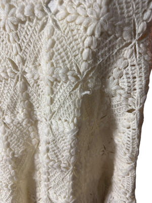 Vintage white crochet shawl