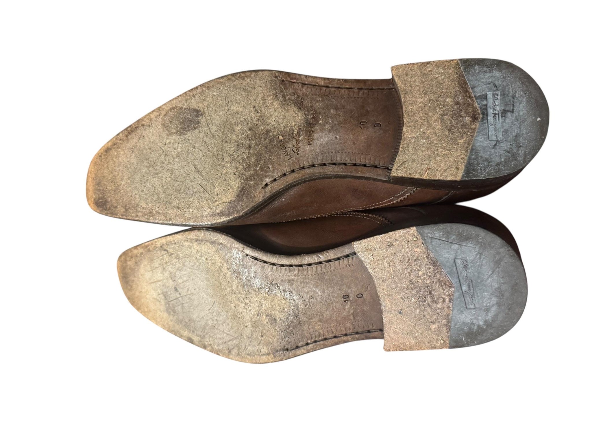 Vintage men's brown Ferragamo dress shoes 10 D