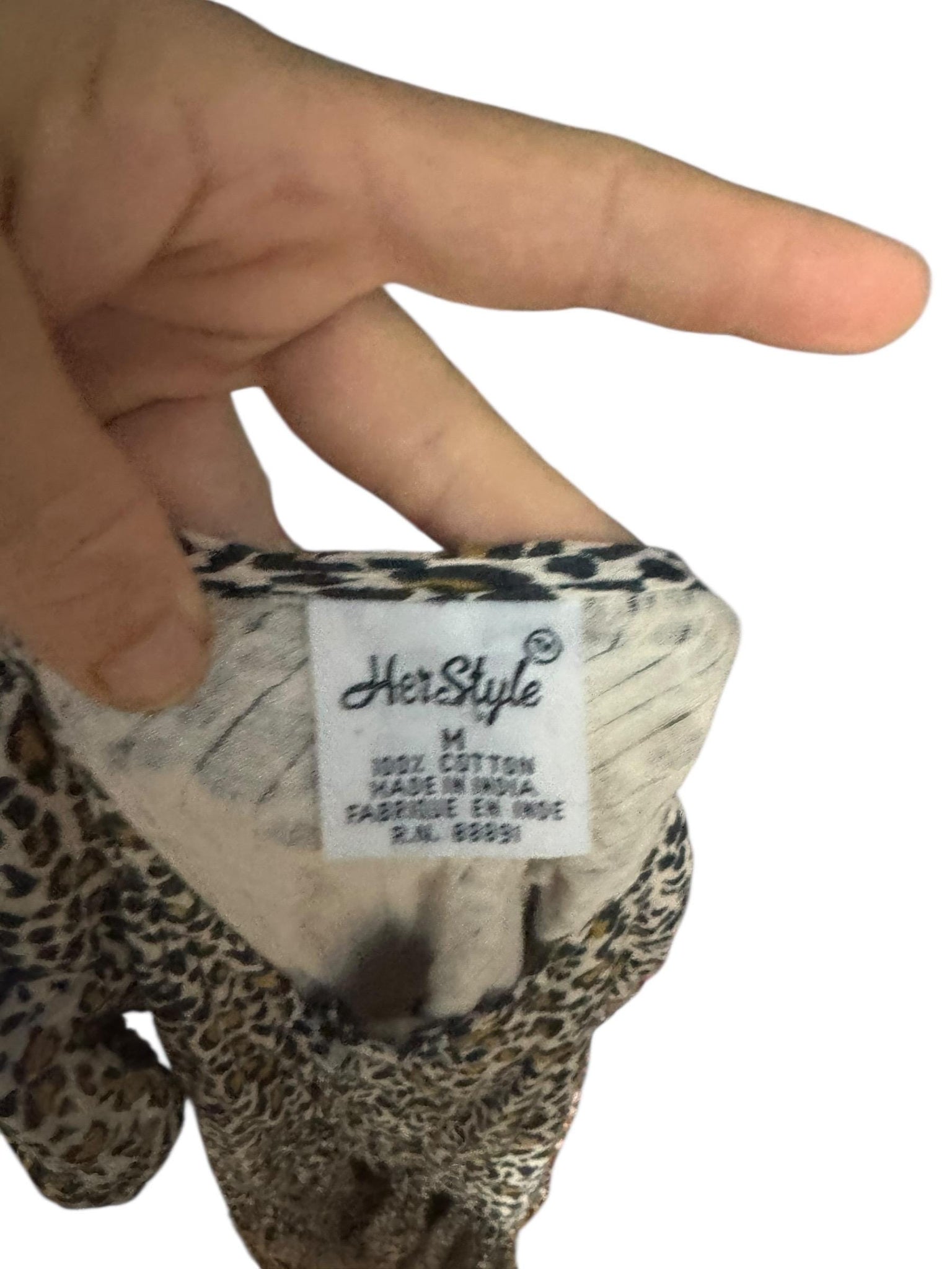 Vintage leopard cotton India dress M