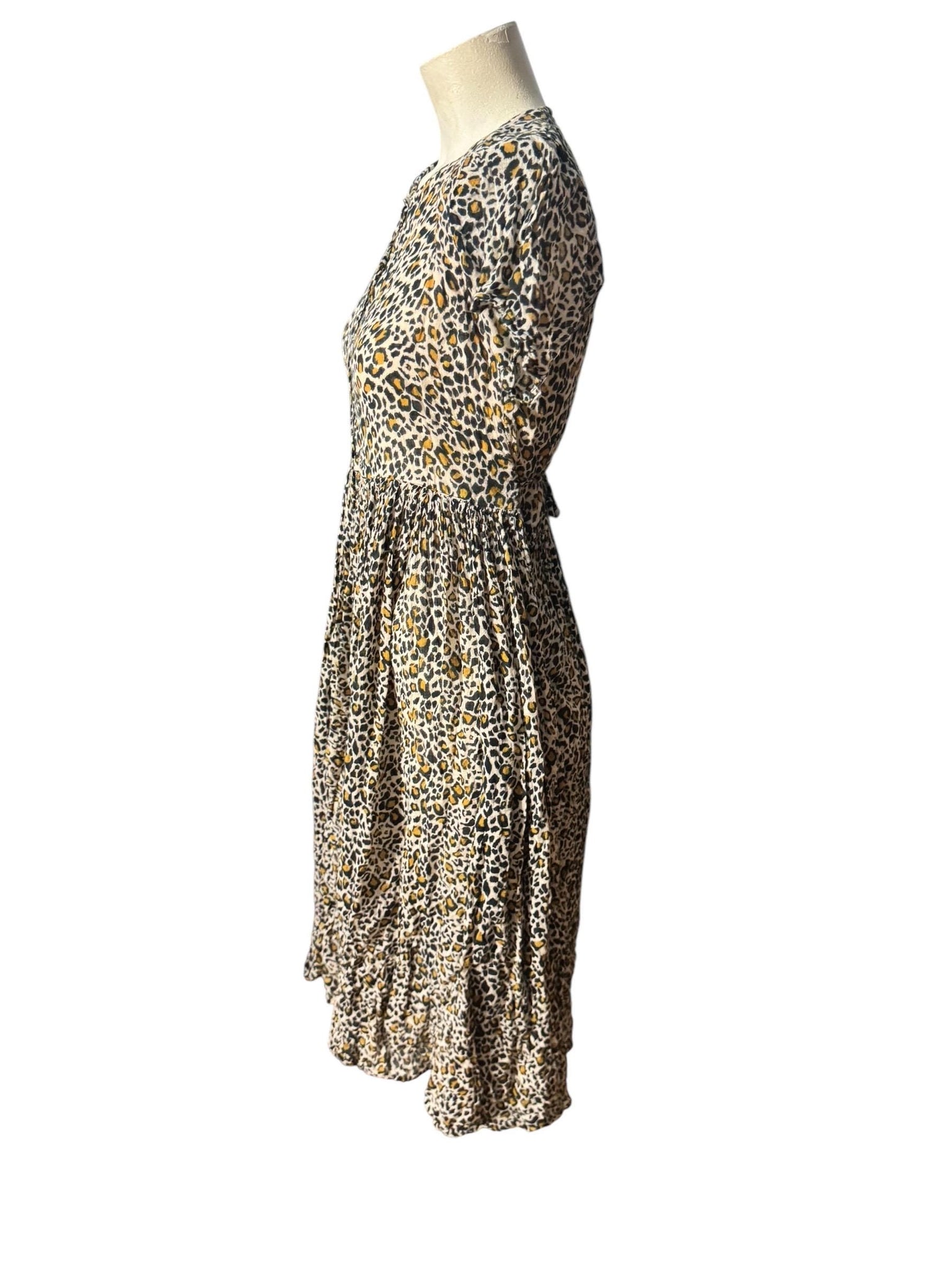 Vintage leopard cotton India dress M