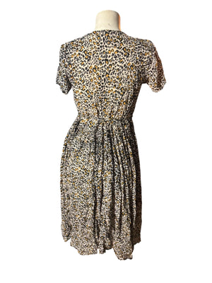 Vintage leopard cotton India dress M