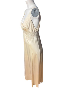 Vintage 70's long beige nightgown M