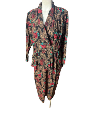 Vintage 80's Betsy's Things peplum dress 14 L