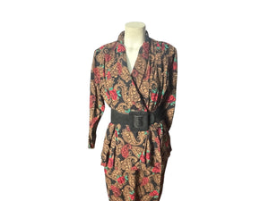 Vintage 80's Betsy's Things peplum dress 14 L