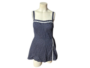 Vintage 80's blue Gabar 2 pc cotton bathing suit 14