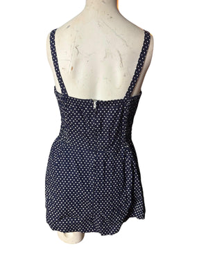Vintage 80's blue Gabar 2 pc cotton bathing suit 14