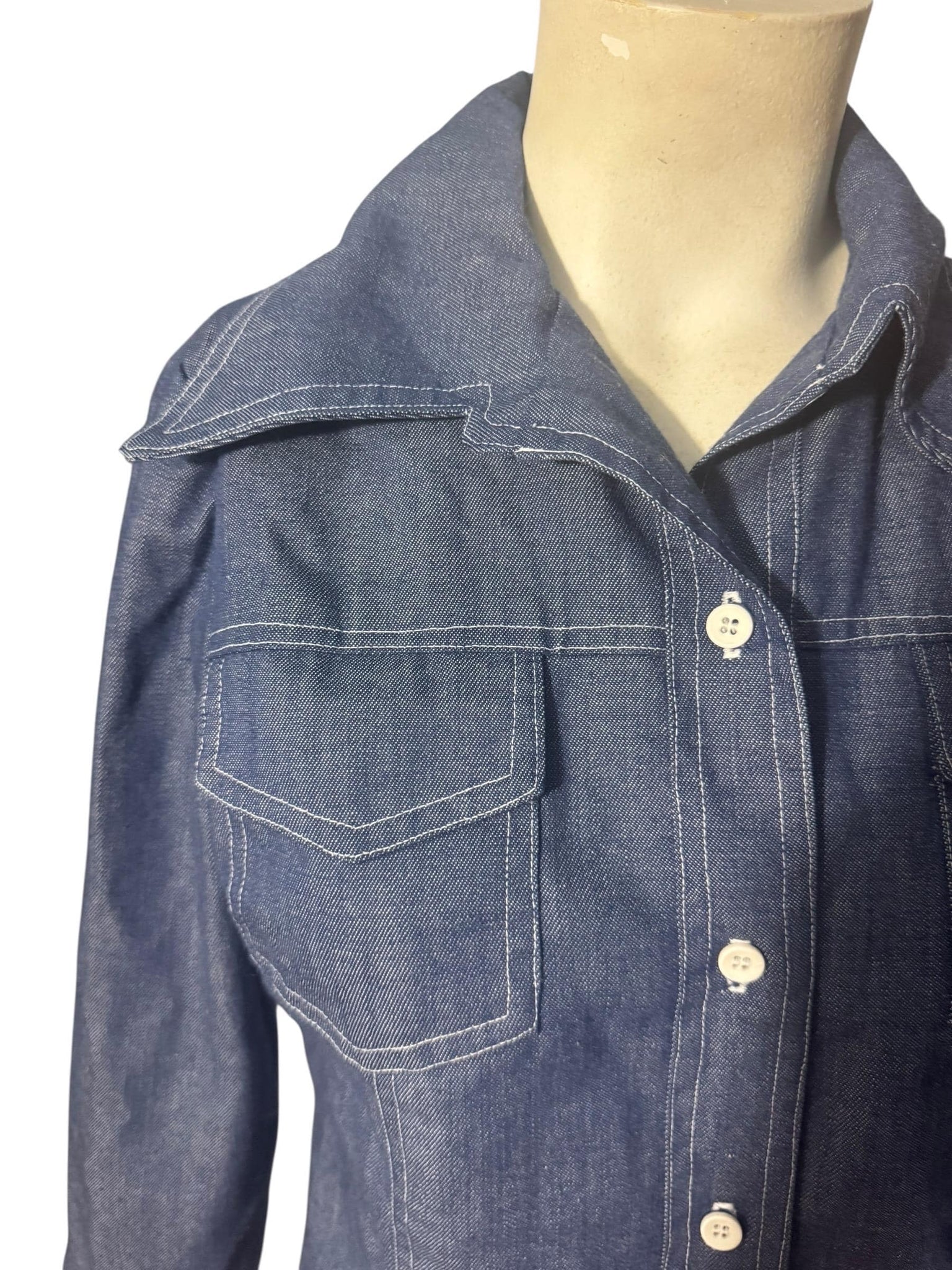 Vintage 70's embroidered jean jacket S