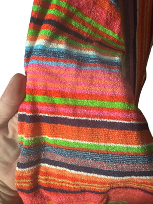 Vintage 70’s terry striped caftan dress robe M Stones wear