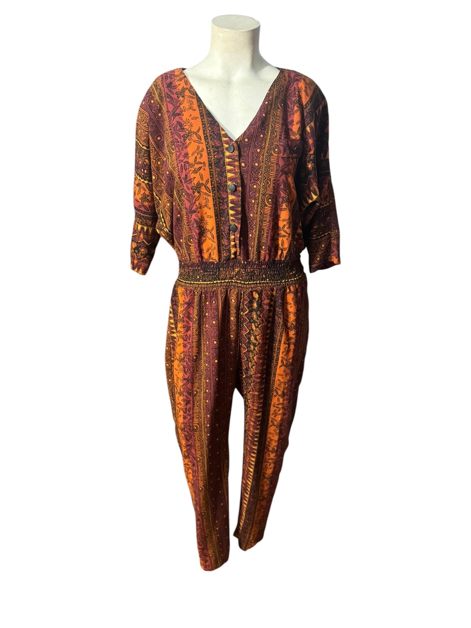 Vintage 80's black & brown jumpsuit 10 En Focus