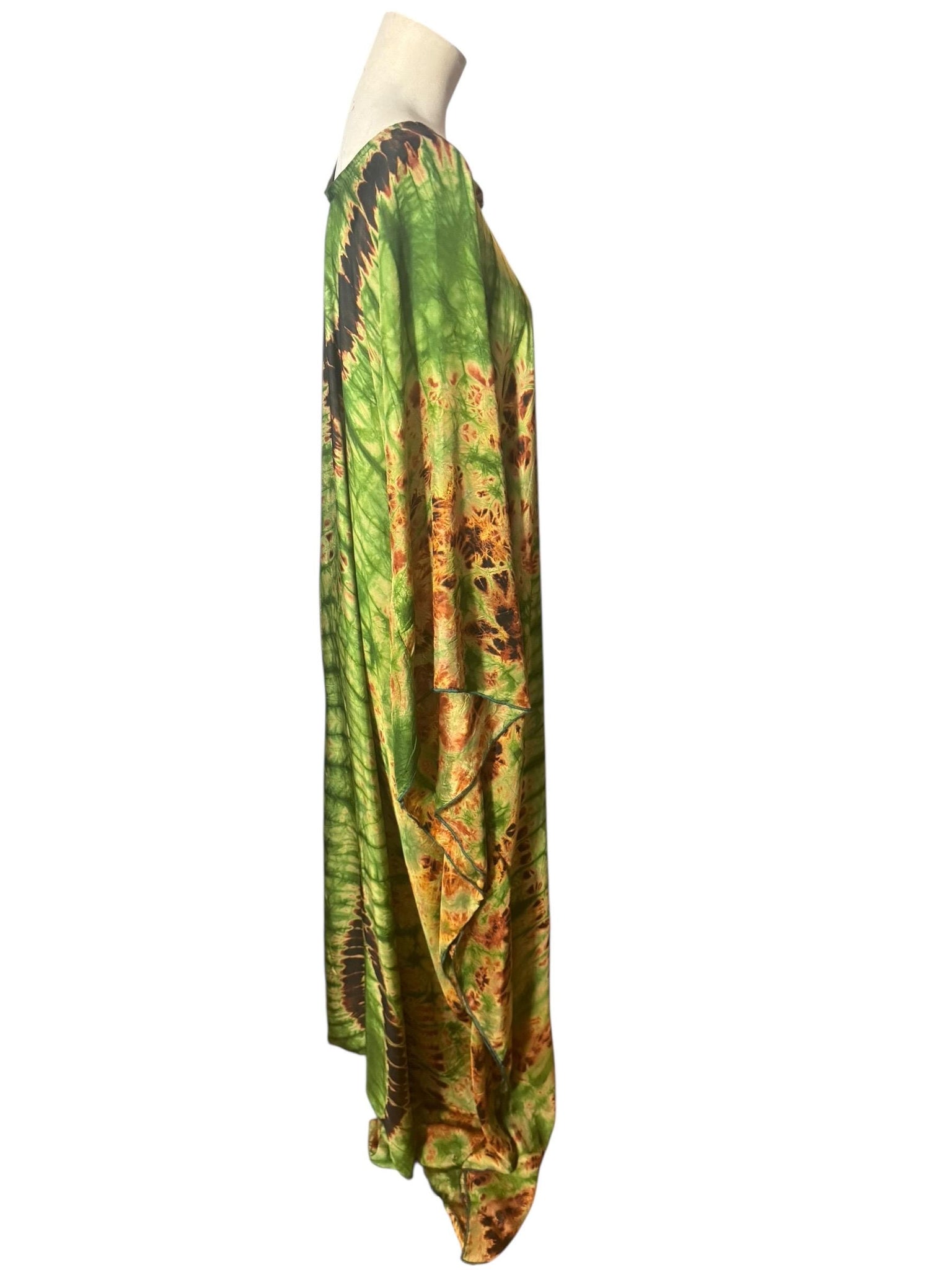 vintage green tie dye caftan L XL