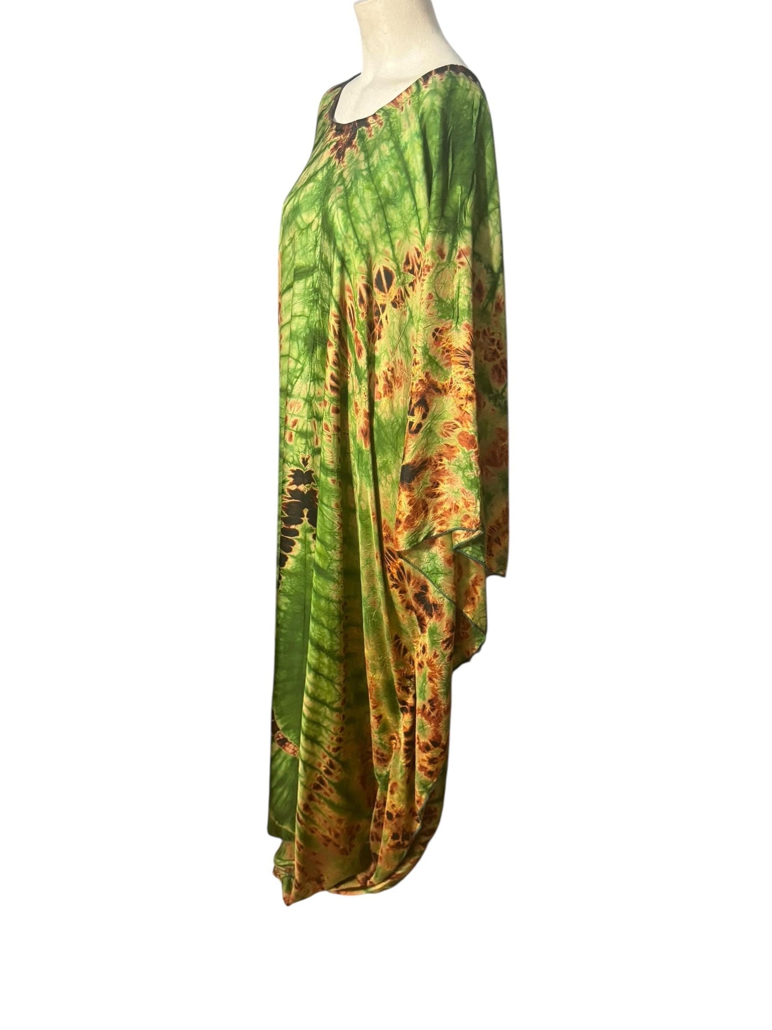 vintage green tie dye caftan L XL