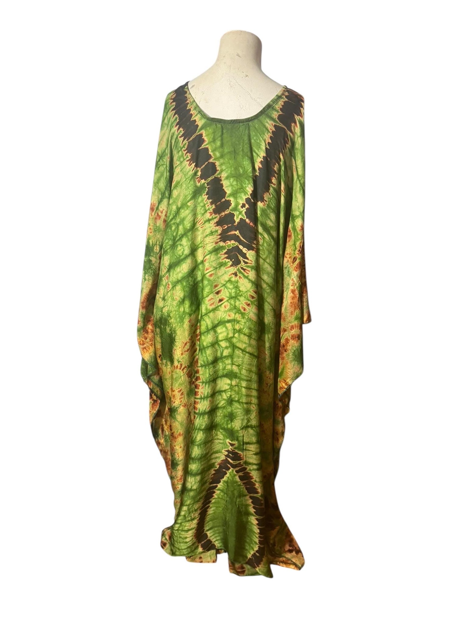 vintage green tie dye caftan L XL
