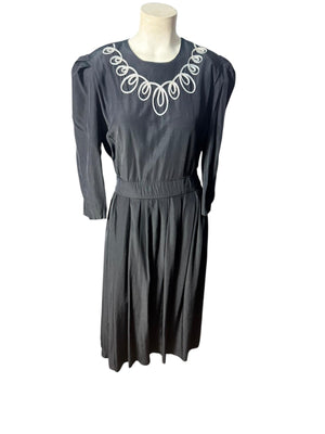 Vintage 80's black & white dress 10 Ultra Dress