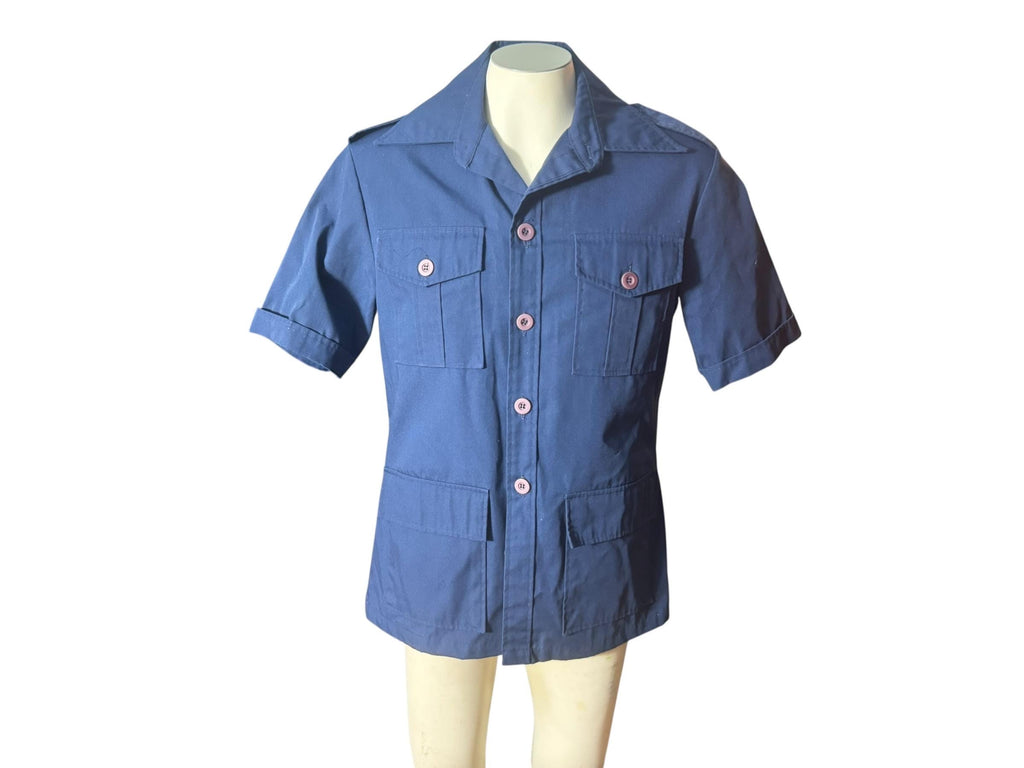 Vintage 70's blue safari shirt M McGregor