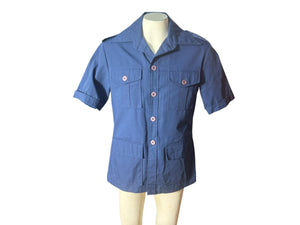 Vintage 70's blue safari shirt M McGregor