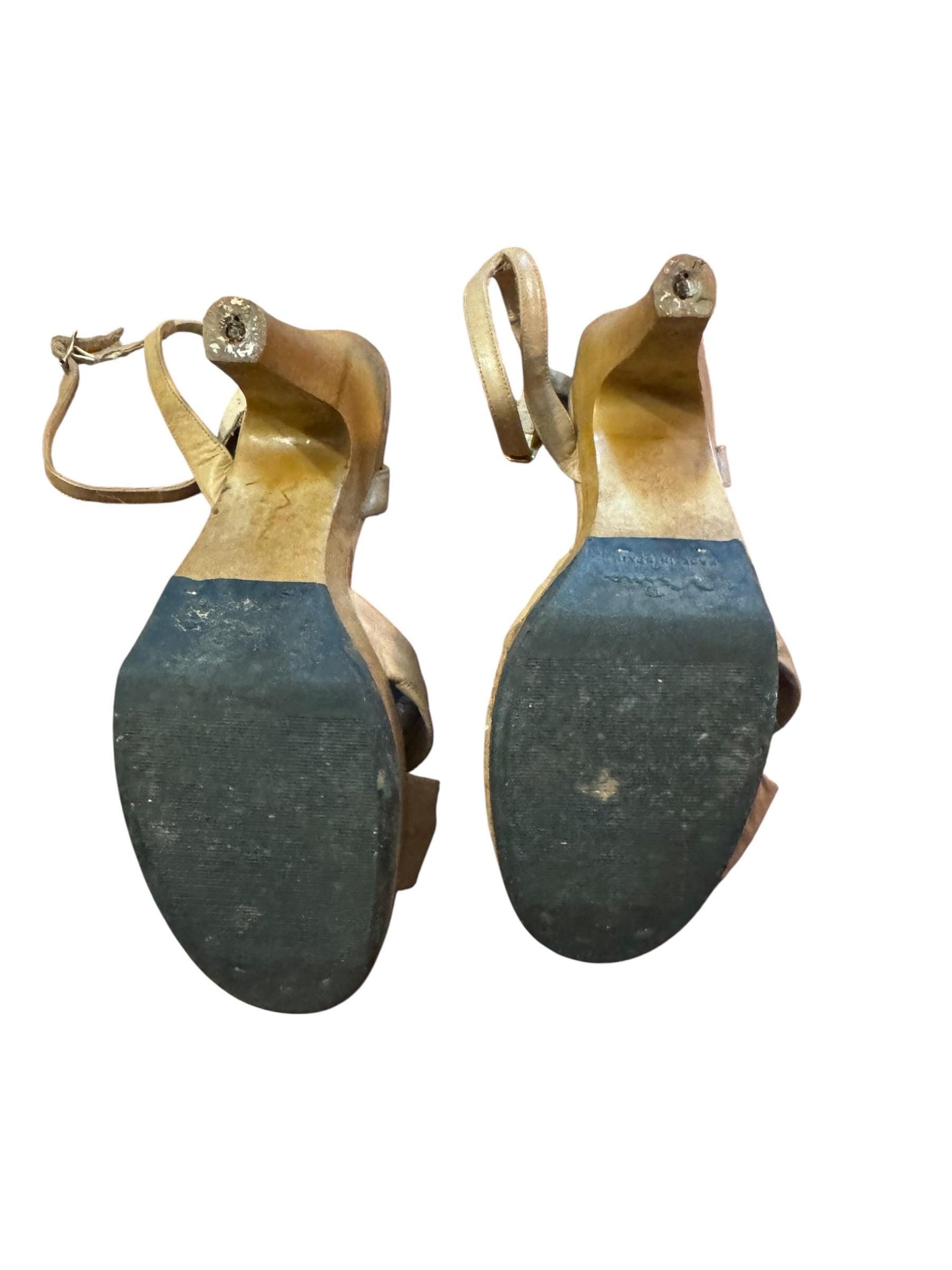 Vintage 70's tan heel shoes 9 N Nina