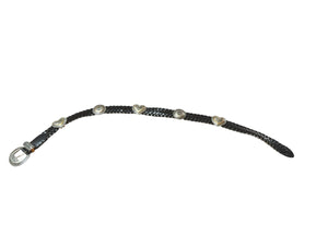 Vintage woven black & silver Brighton belt L 32-36"