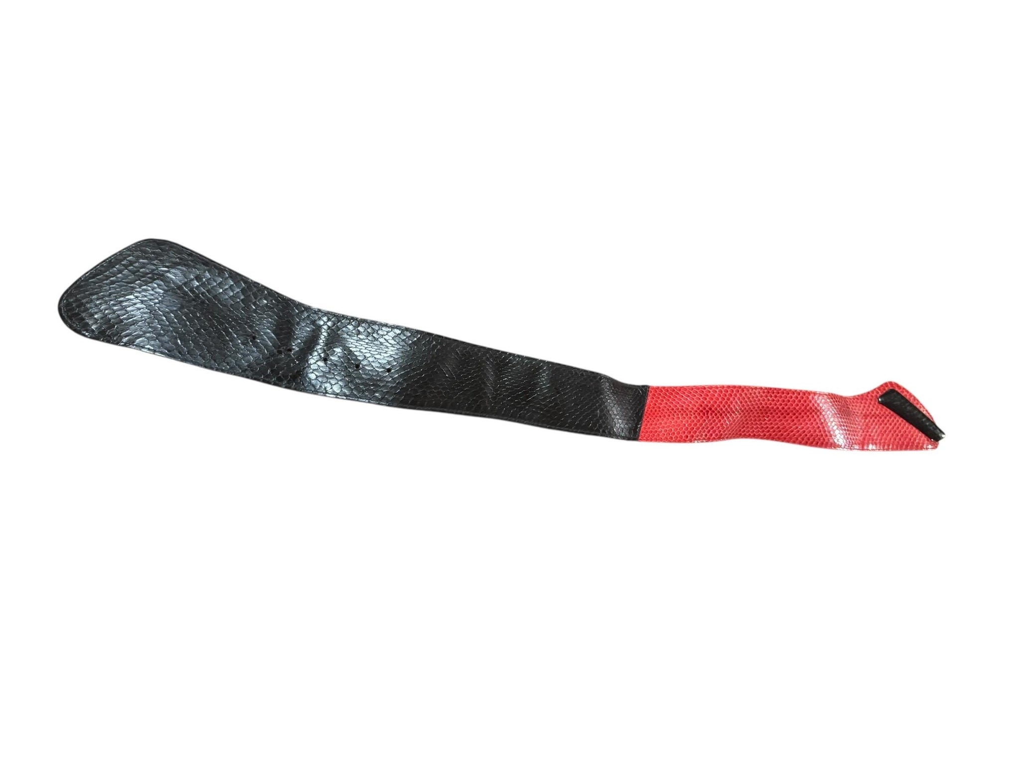 Vintage 80's black & red snake belt S