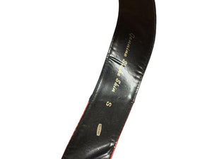 Vintage 80's black & red snake belt S